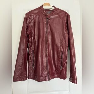 Zara Man burgundy faux leather men’s jacket